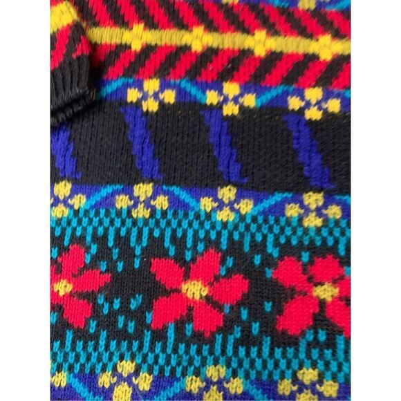 Vintage Multicolored Patterned Cardigan Sweater - Picture 6 of 9